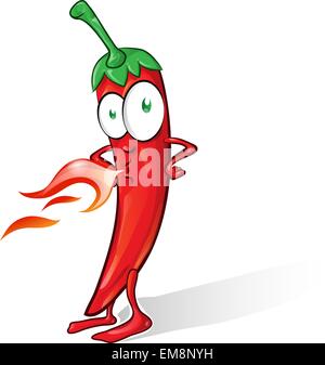 mexican chili cartoon isolated on white background Stock Vector