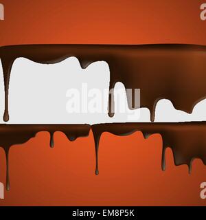 Melted Chocolate Dripping. Stock Vector