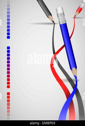 Colour Pencils Drawing Lines. Stock Vector