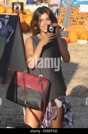 Elisabetta Canalis and husband Brian Perri seen at Mr.Bones Pumpkin Patch  Featuring: Elisabetta Canalis Where: Los Angeles, California, United States When: 13 Oct 2014 Stock Photo