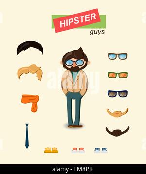 Hipster guys fashion set Stock Vector Image & Art - Alamy