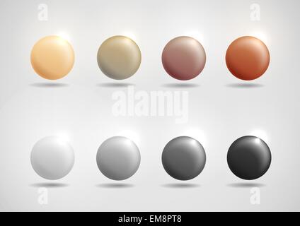 Colorful Round Buttons. Stock Vector