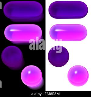 Violet Glass Buttons Stock Vector