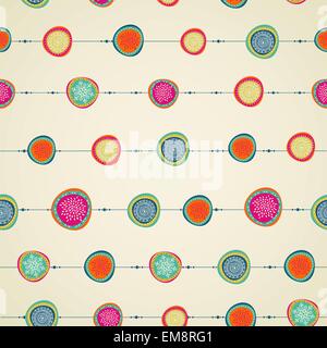 Merry Christmas elements circle bauble seamless pattern. Stock Vector