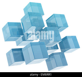 glass cubes on white background. digitally generated image Stock Photo