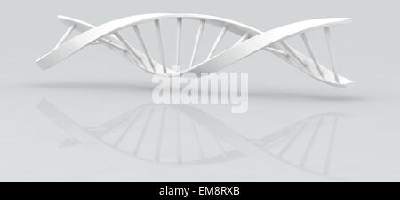 3d DNA model on gray background. digitally generated image. Stock Photo