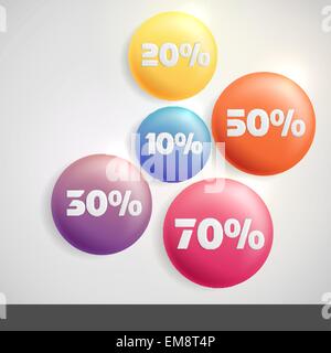 Sale Buttons With Discount. Stock Vector