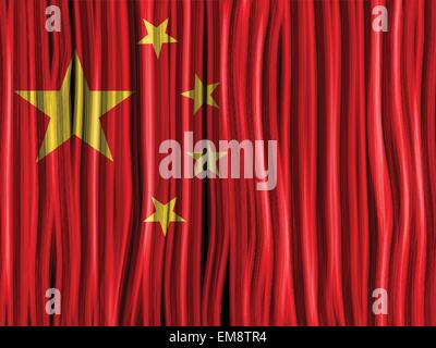 China Flag Wave Fabric Texture Background Stock Vector