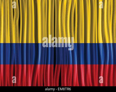 Colombia Flag Wave Fabric Texture Background Stock Vector