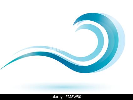 water wave symbol, isolated vector icon Stock Vector