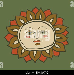 Sun face Stock Vector