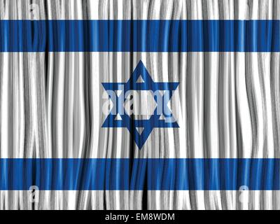 Israel Flag Wave Fabric Texture Background Stock Vector