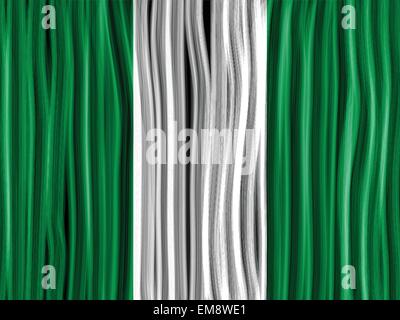 Nigeria Flag Wave Fabric Texture Background Stock Vector