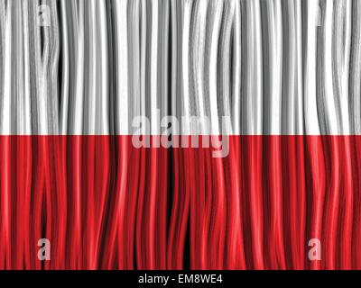 Poland Flag Wave Fabric Texture Background Stock Vector