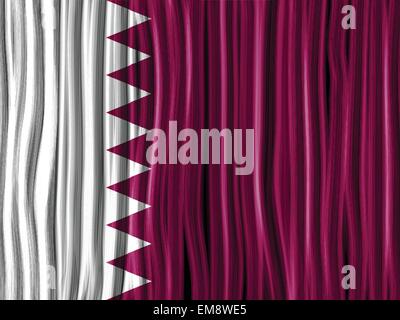 Qatar Flag Wave Fabric Texture Background Stock Vector