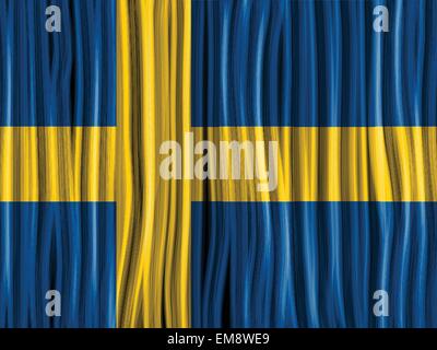 Sweden Flag Wave Fabric Texture Background Stock Vector