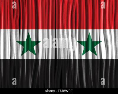 Syria Flag Wave Fabric Texture Background Stock Vector