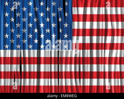 USA Flag Wave Fabric Texture Background Stock Vector