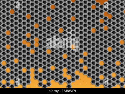 Hexagon Metal Background. Stock Vector