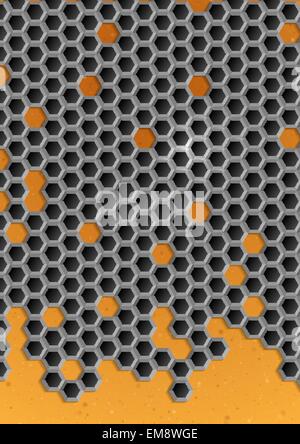 Hexagon Metal Background. Stock Vector