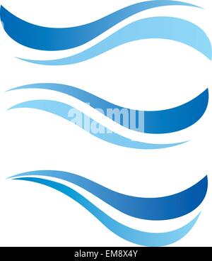 water waves design elements vector set Stock Vector