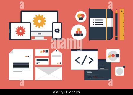 Branding and application design elements Stock Vector