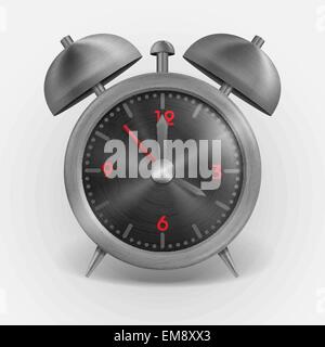 Metal Classic Style Alarm Clock. Stock Vector