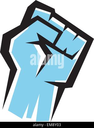 fist stylized vector icon, revolution conceptfdsafas Stock Vector