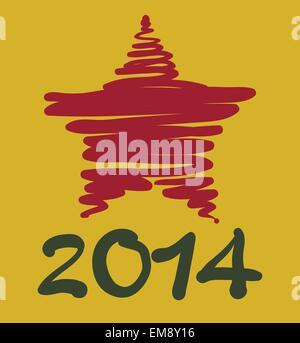 Star Vector Christmas and New Year hand-painted decoration. Stock Vector