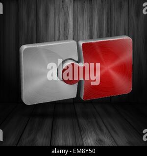 Wooden Background On Puzzle. Stock Vector