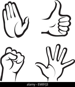 hands symbols collection Stock Vector