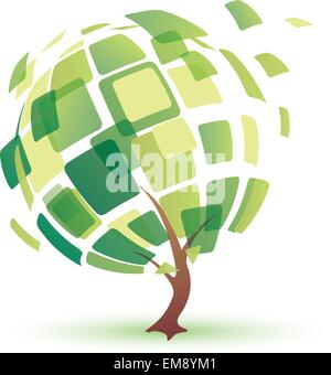 Summer tree, abstarct vector icon Stock Vector