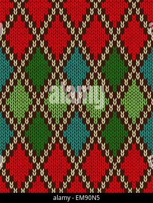 Seamless Christmas Knitted Pattern Stock Vector