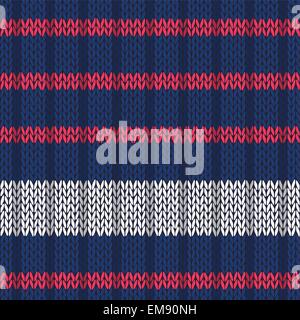 Seamless knitted pattern with red white stripes Stock Vector