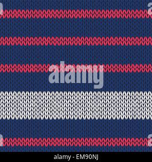 Seamless knitted pattern with red white stripes Stock Vector