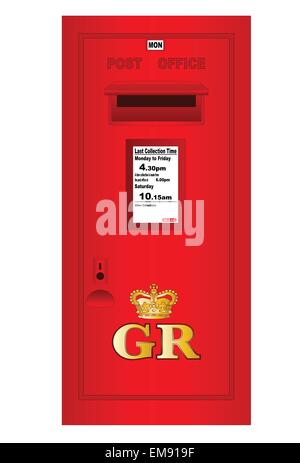 Traditional British  Georges Reign Postbox Stock Vector