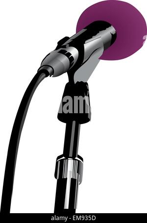 Microphone stand vector illustration in black and white Stock Vector ...