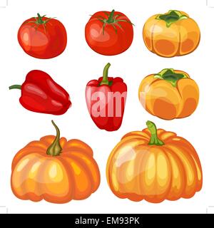 Set of Thankgivings Day vegetable icons Stock Vector