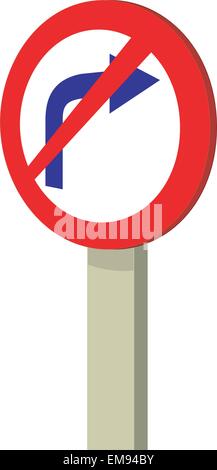 No Right Turn Traffic Road Sign Stock Vector