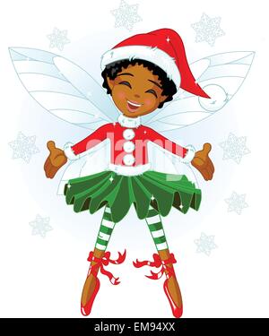 Little Christmas fairy Stock Vector