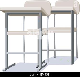School table isolated on white Stock Vector