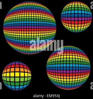 Rainbow Disco Ball Stock Vector