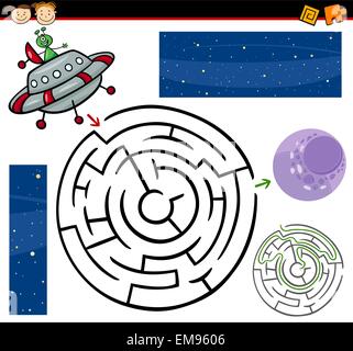 cartoon maze or labyrinth game Stock Vector