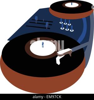 vector turntable DJ music party Stock Vector