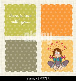 pretty young girl in love Stock Vector