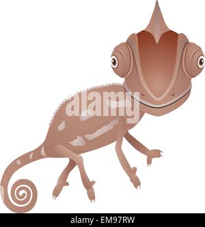 Chameleon on a white background, vector illustration Stock Vector