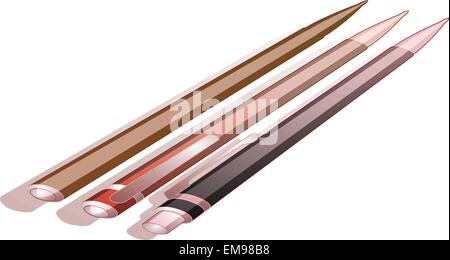 Ballpoint Pens isolated on white. Vector Illustration Stock Vector