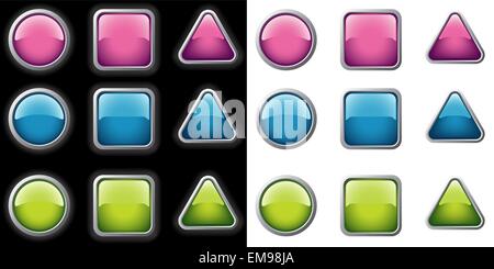 Metallic Buttons Collection Stock Vector