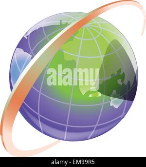 Earth globe icon on white background illustration Stock Vector Image ...