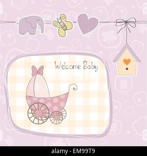 Baby shower girl. Vector invitation card design Stock Vector Image ...